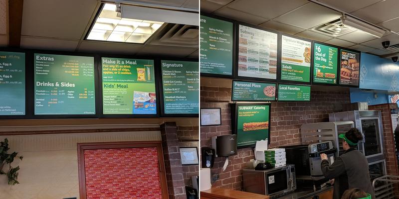 Subway Menu