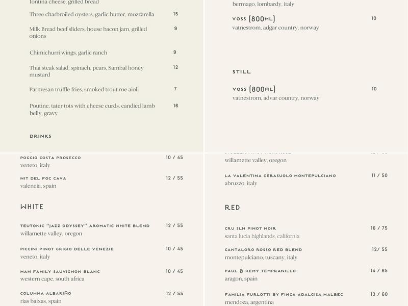Perle Mesta Menu