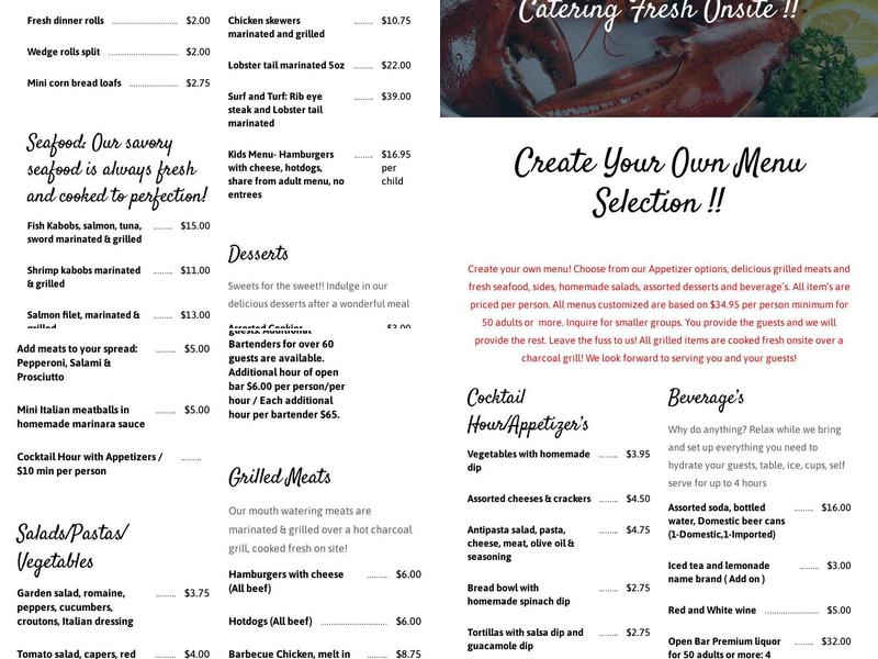 Clambake Connection LLC Menu