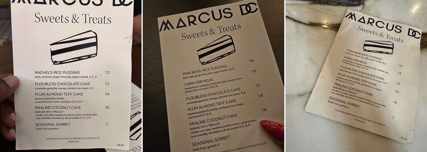Marcus DC Menu