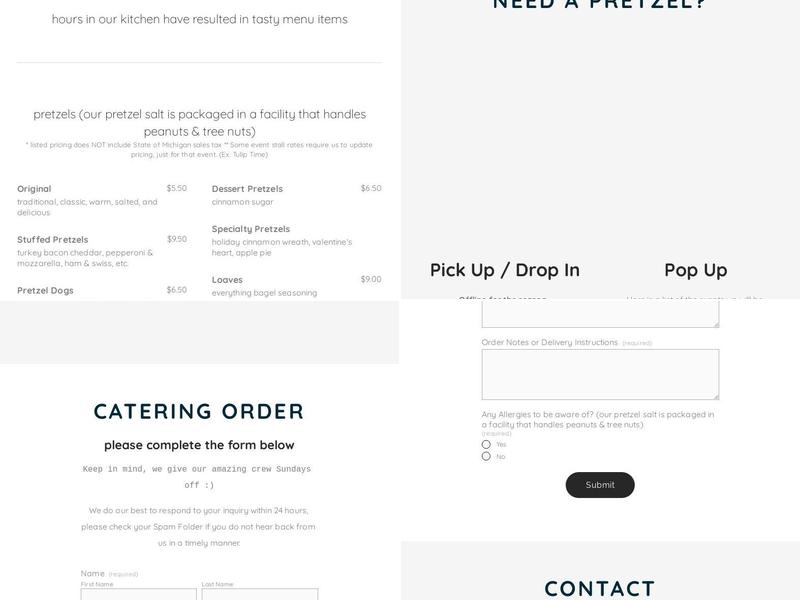 Knot Spot Pretzel Menu