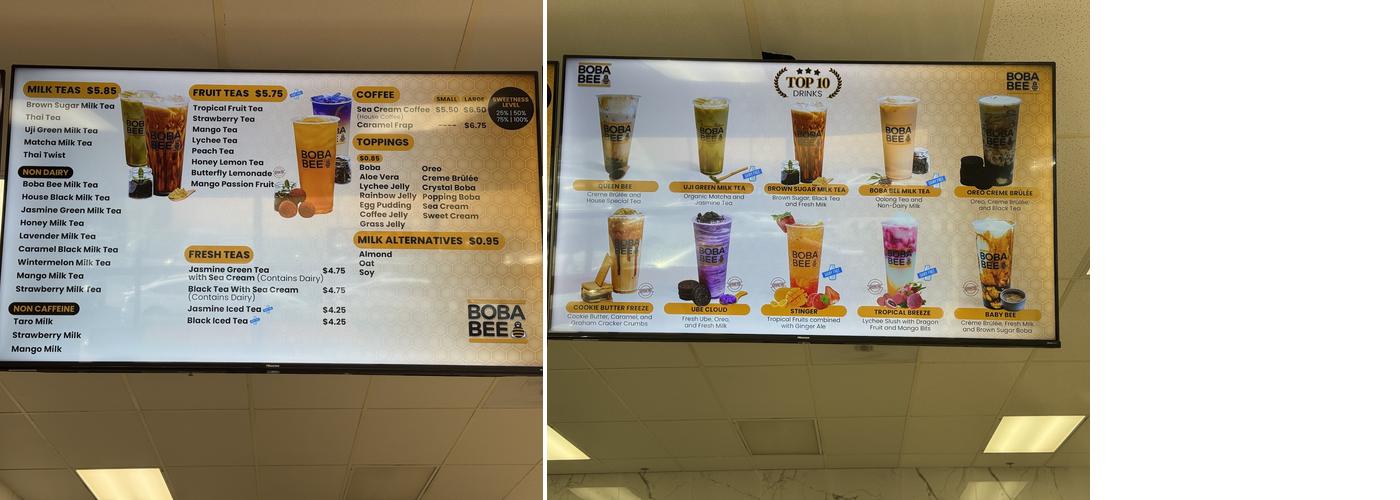 Boba Bee Menu