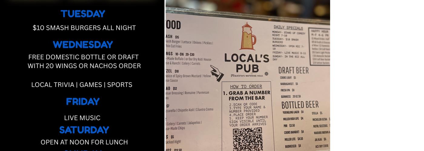 Locals Pub Tequesta Menu
