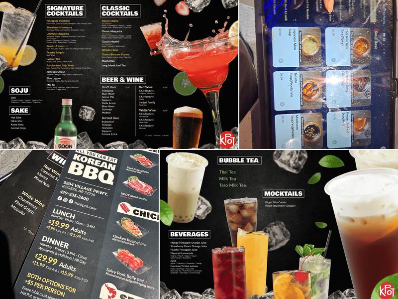 KPOT Korean BBQ & Hot Pot Menu