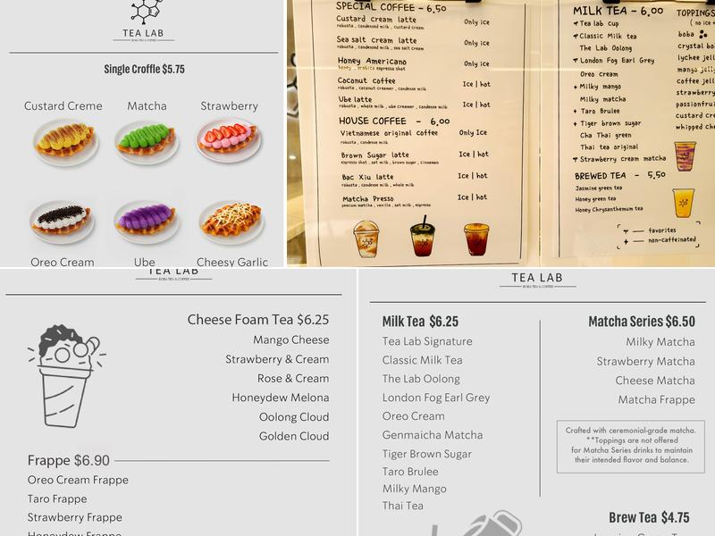Tea Lab Menu