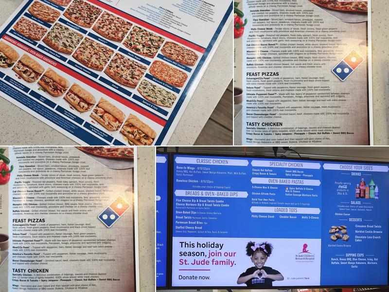 Domino's Pizza Menu