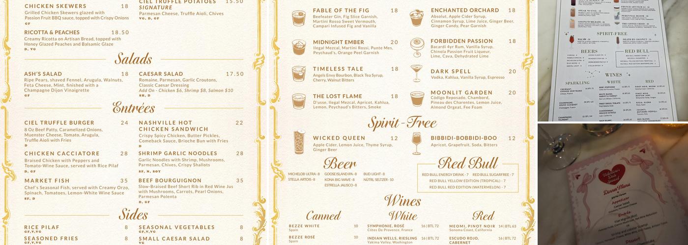 Ciel - Downtown Menu