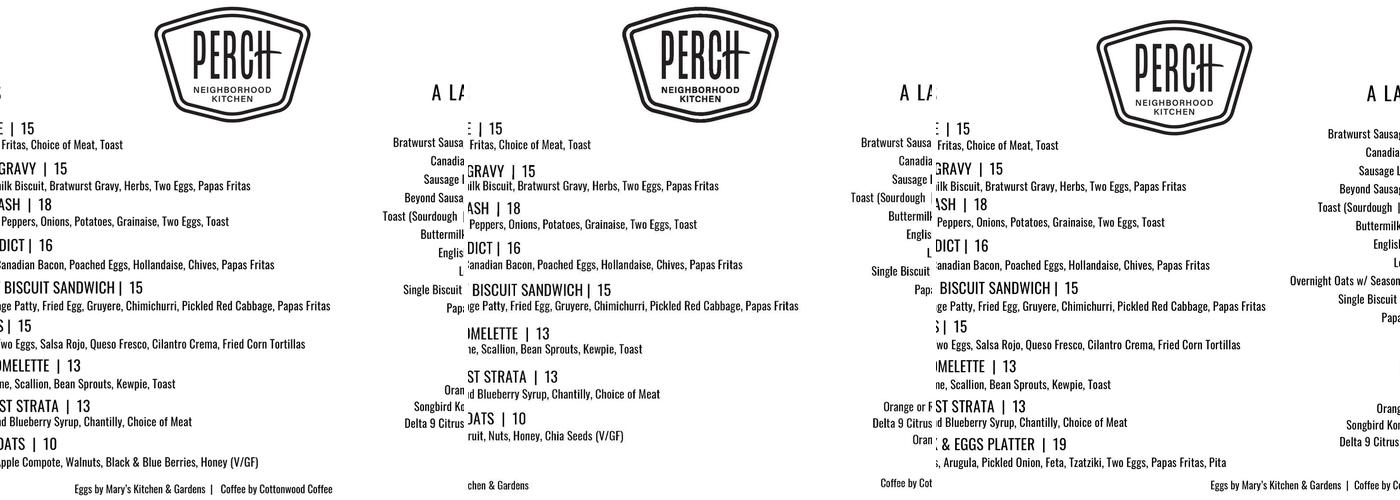 Perch Menu