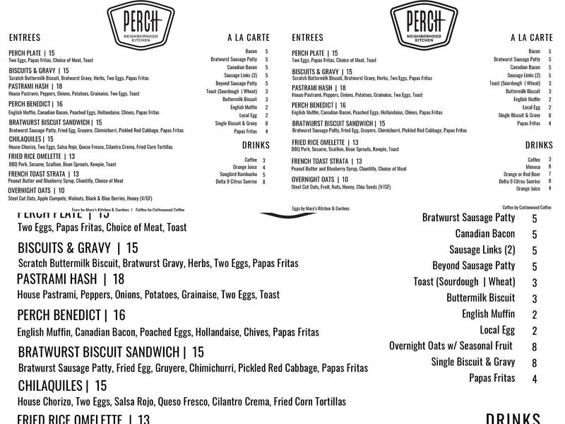 Perch Menu
