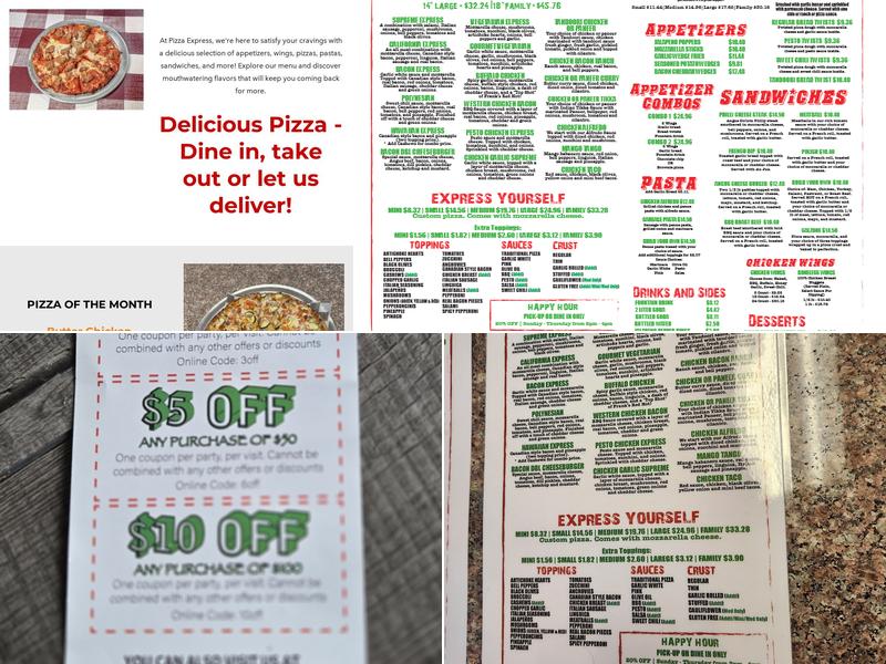 Pizza Express Rocklin Menu