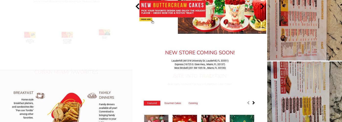 Pinecrest Bakery - Bird Road Tropical Park Menu