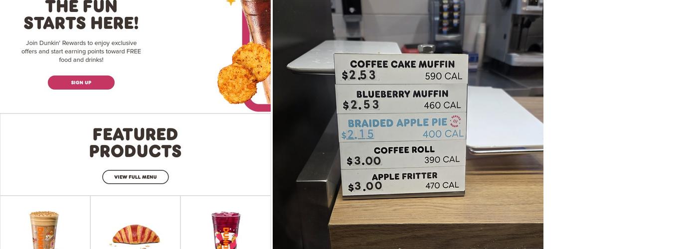 Dunkin' Menu