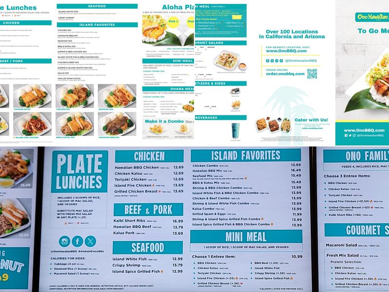 Ono Hawaiian BBQ Menu