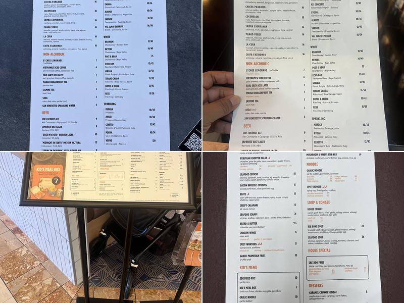 VOX Kitchen & Bar - South Coast Plaza Menu