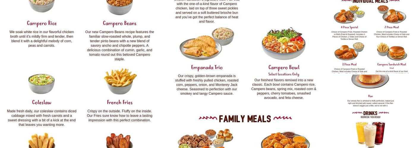 Pollo Campero Menu