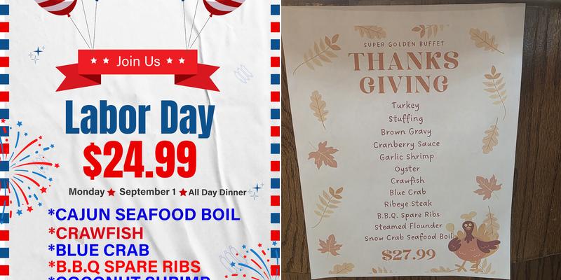 Super Golden Buffet Menu