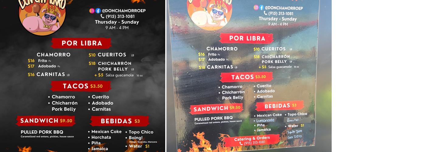 Don Chamorro EP Menu