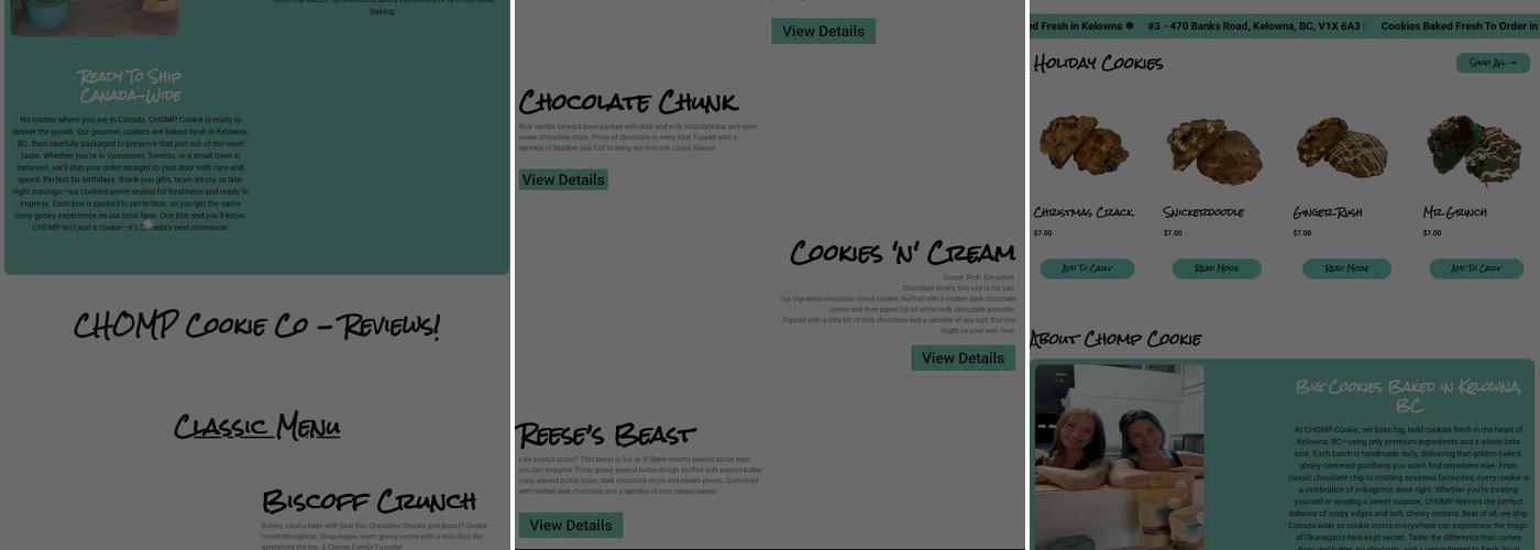 Chomp Cookie Co Menu
