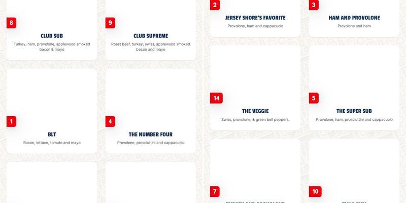 Jersey Mike's Subs Menu