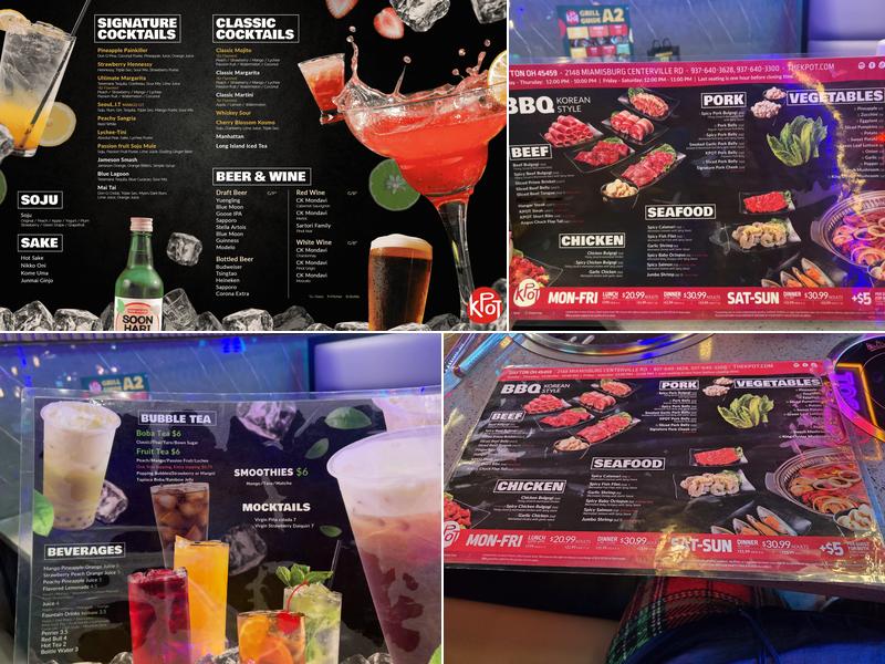 KPOT Korean BBQ & Hot Pot Menu