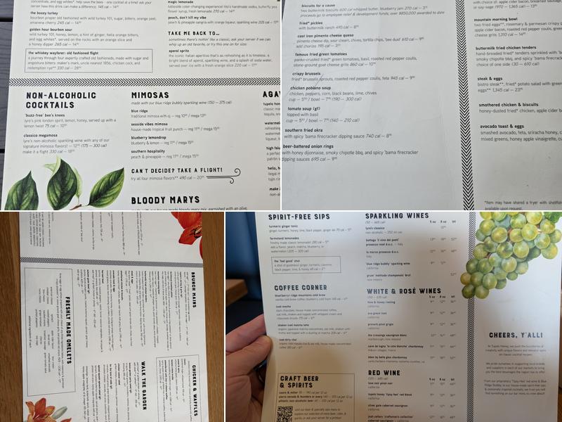 Tupelo Honey Southern Kitchen & Bar Menu