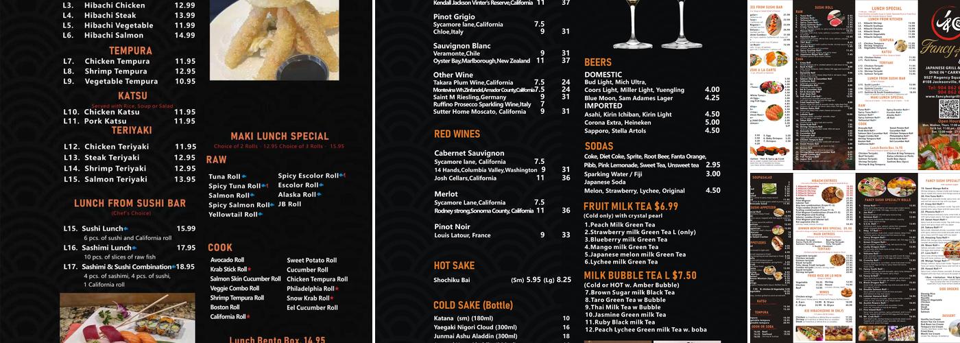 Fancy Koi & Grill Menu