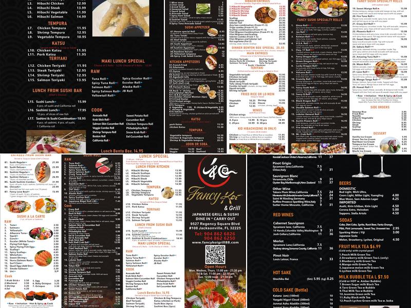 Fancy Koi & Grill Menu