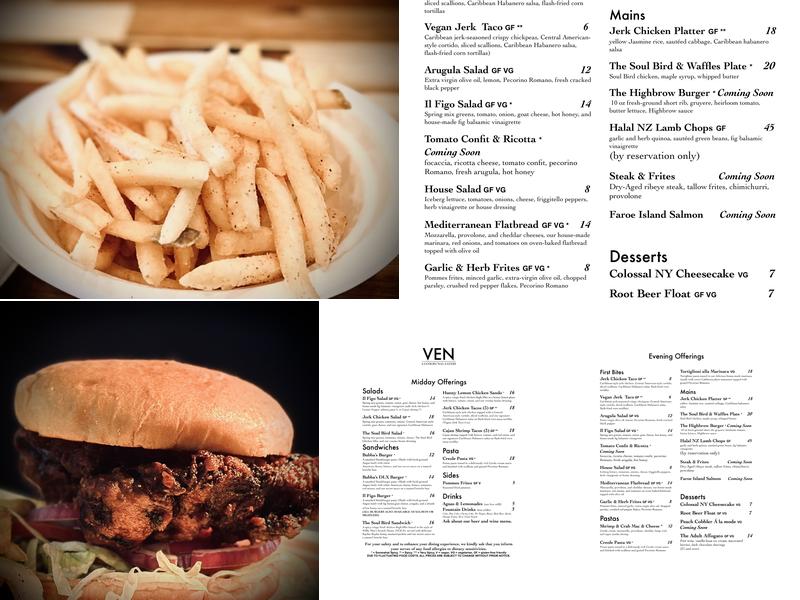 VEN A COMMUNAL EATERY Menu