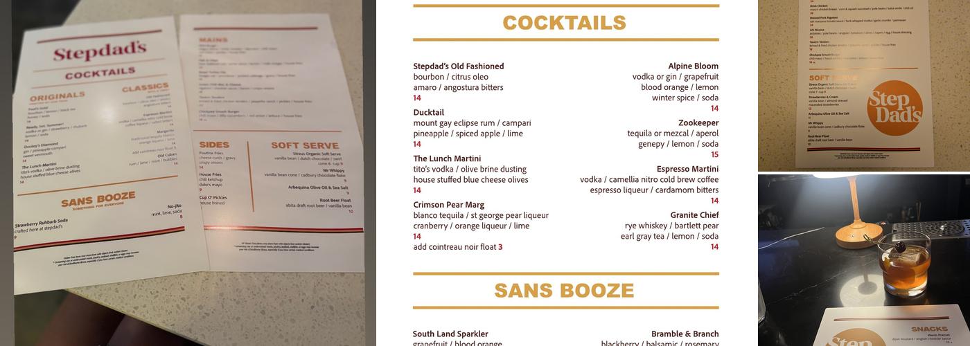 Stepdad's Menu