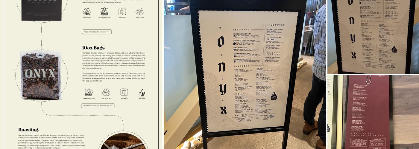 Onyx Coffee Lab - Springdale Menu