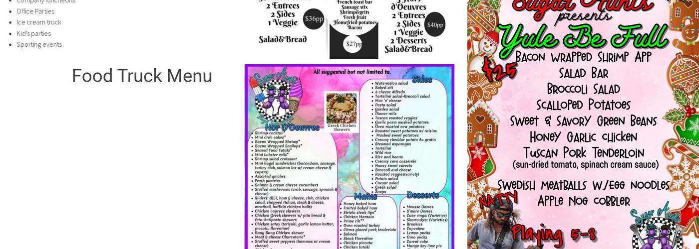 Sugar Aunts Catering Kitchen & Alfresco Menu