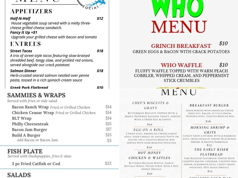 Soap Creek Social Menu