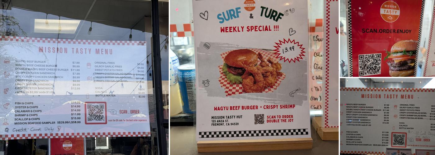 Mission Tasty Hut Menu