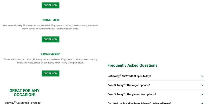 Subway Menu