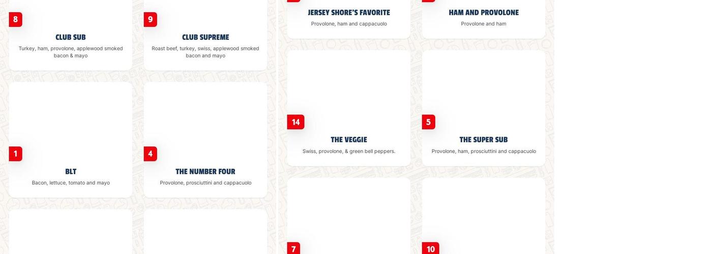 Jersey Mike's Subs Menu