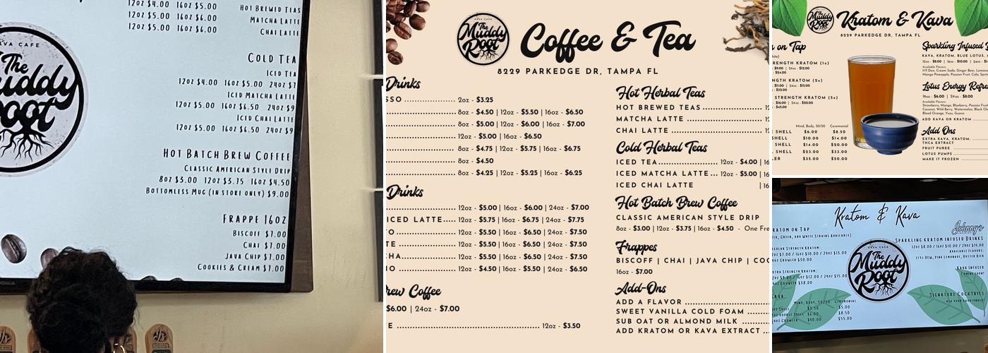 The Muddy Root Kava Cafe Menu