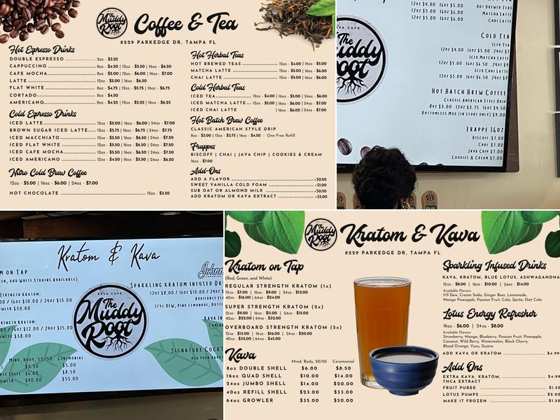 The Muddy Root Kava Cafe Menu