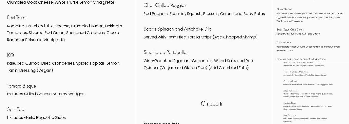 Event Elementz Menu