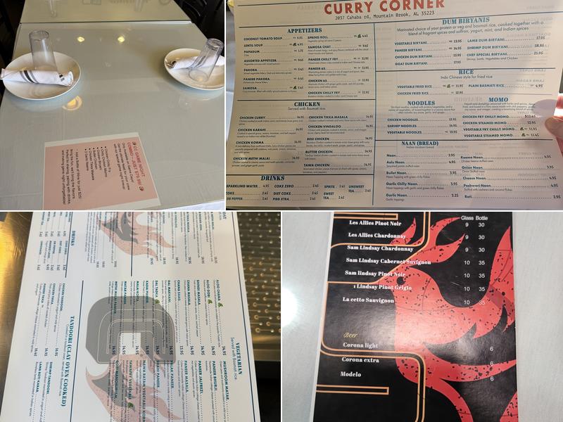 Curry Corner Menu