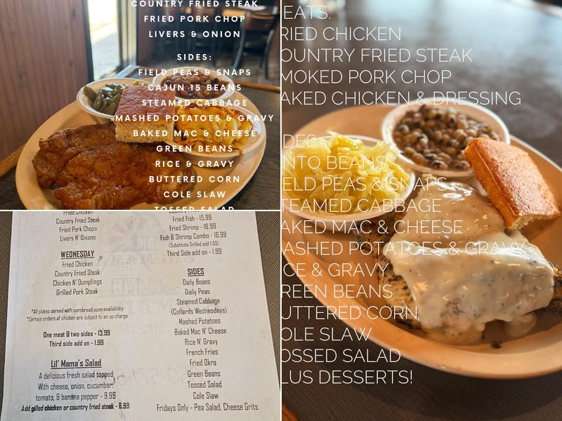 Big Mama’s country cookin’ Menu