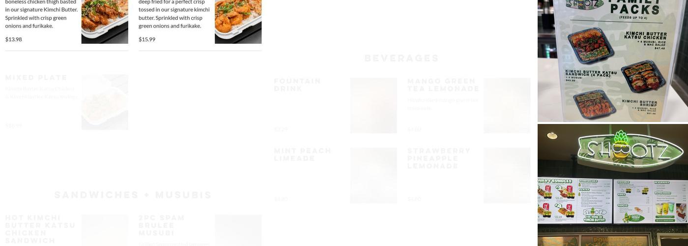 Shootz Menu