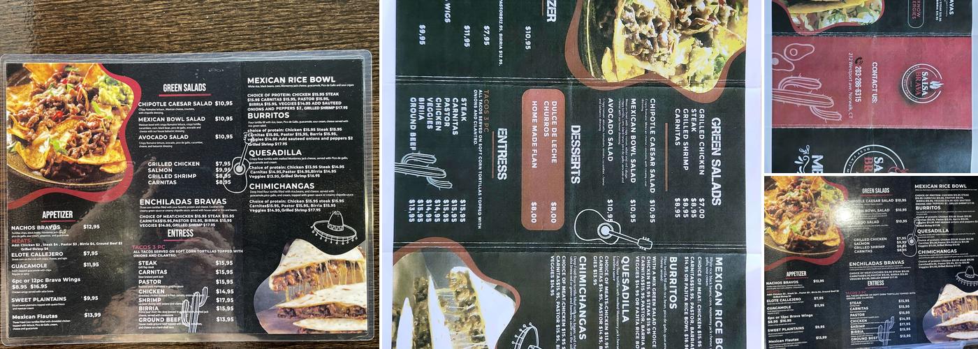 Salsa Brava Menu