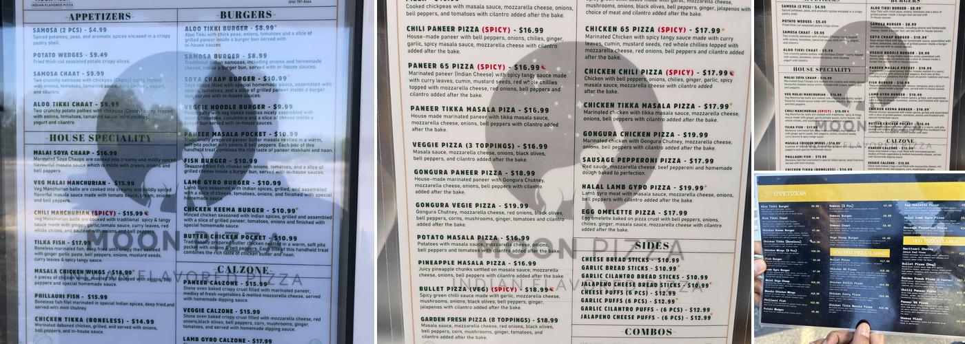Moon Pizza Menu
