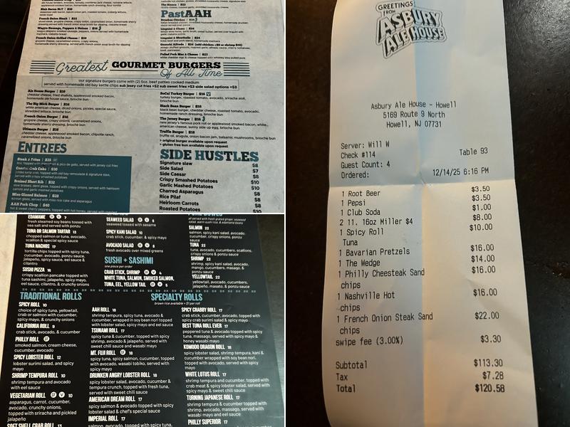 Asbury Ale House Menu