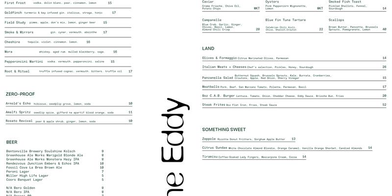 The Eddy Menu