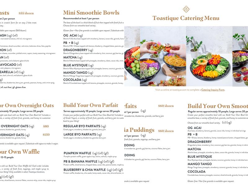 Toastique Menu