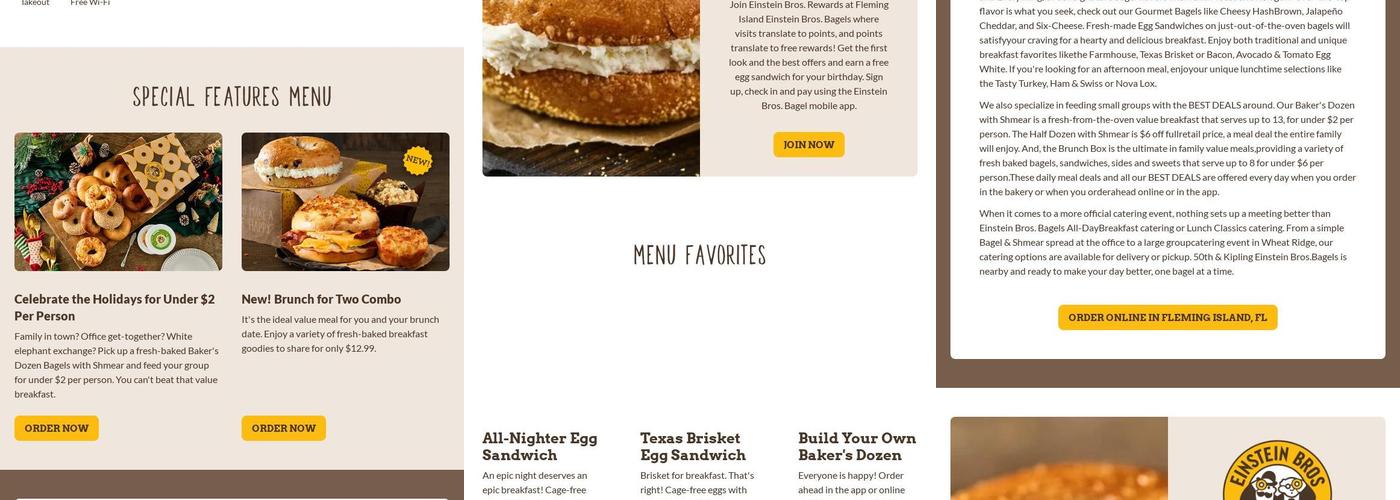 Einstein Bros. Bagels Menu
