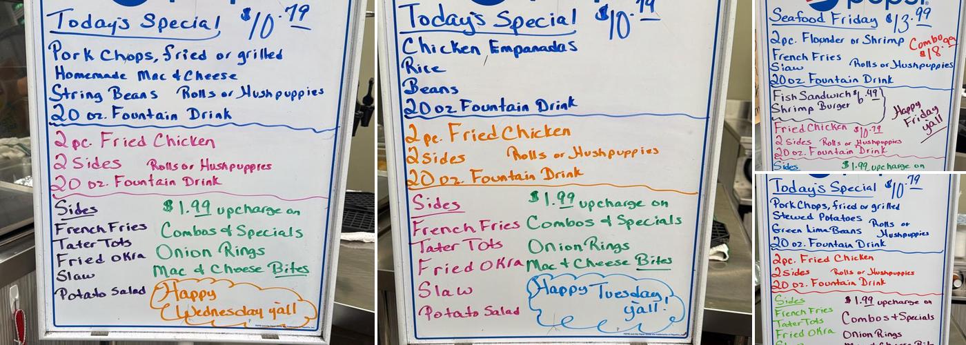 Midway Mart Menu