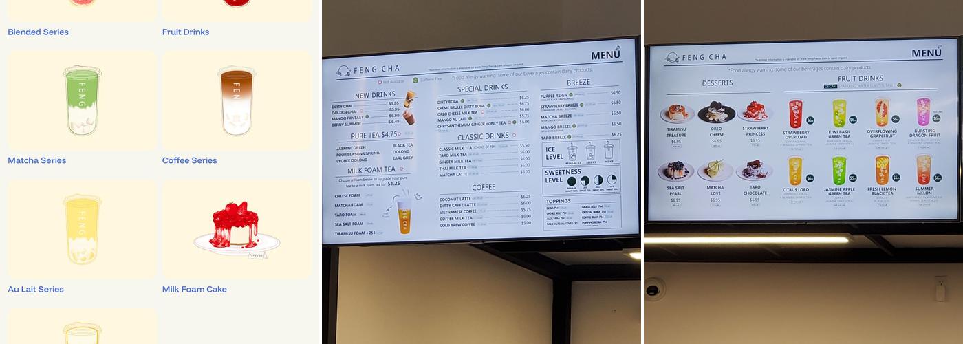 FENG CHA Riverside Menu