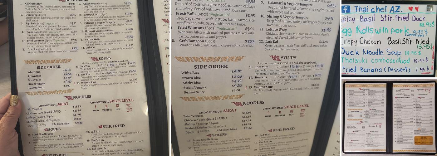 Thai Chef Menu